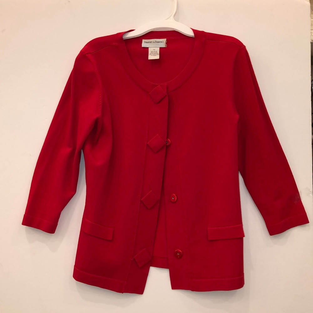 Red Button-Up Fancy Blouse